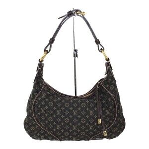 Louis Vuitton Monogram Black handbag Lan Manon classic Brown Ebene